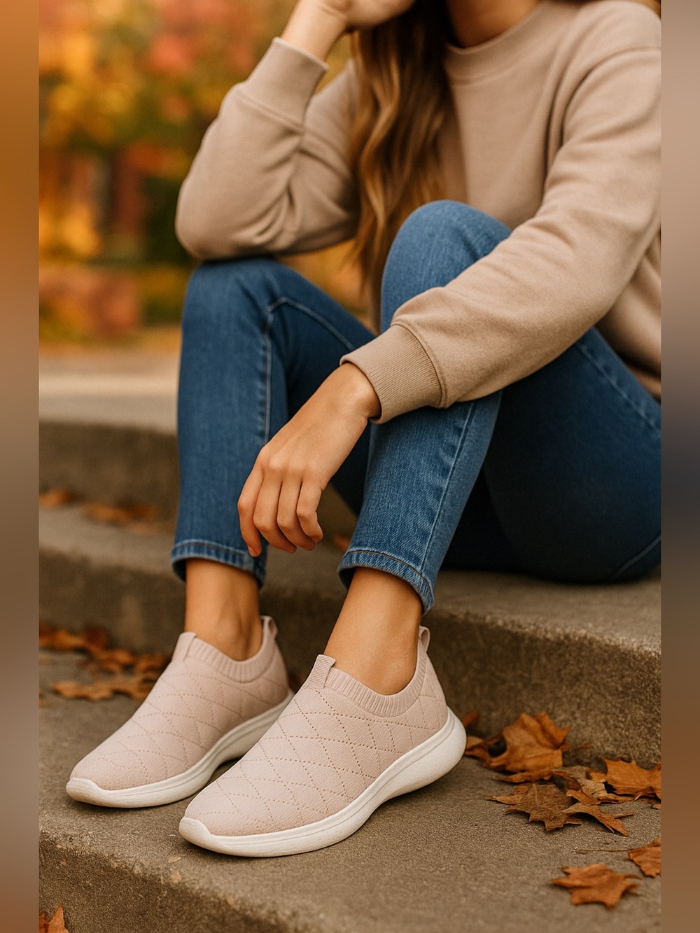 Anne Klein Slip-On Sneakers in Blush Pink